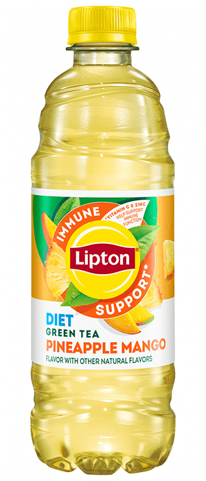 Lipton Iced Tea Immune Support Pineapple Mango Green Tea 16.9 Fl Oz, 12  Count 