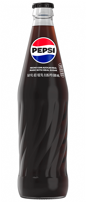 12 fl oz Pepsi in glass bottle (USA) - WITH SUGAR!!!
